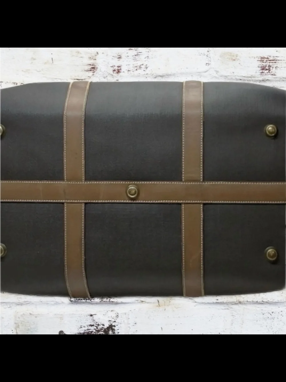 Dunhill Boston Bag Brown and Black with Leather Trim